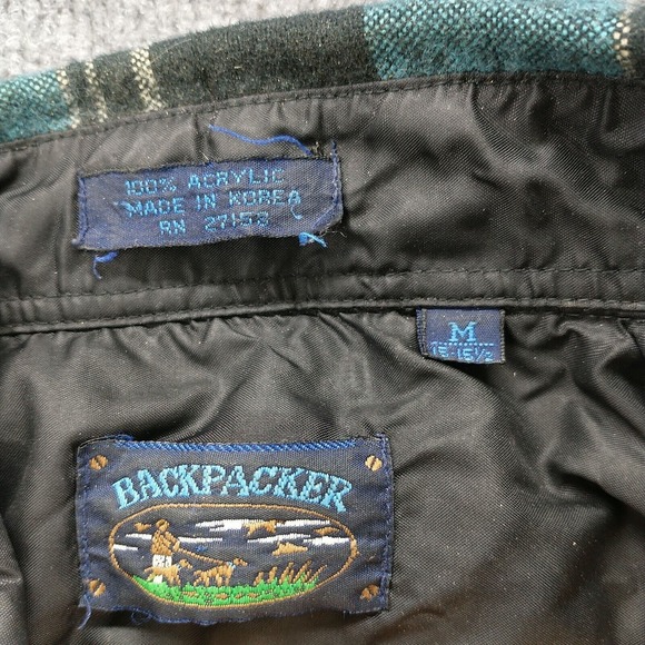 Backpacker Men's Flannel Shirt Multicolor M 15-15.5 Long Sleeve Plaid Acrylic - Picture 2 of 11